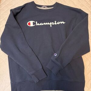 Champion Men's Dark Blue Crewneck Sweater